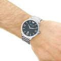 Emporio Armani Giovanni Quartz Blue Dial Silver Steel Strap Watch For Men - AR11227