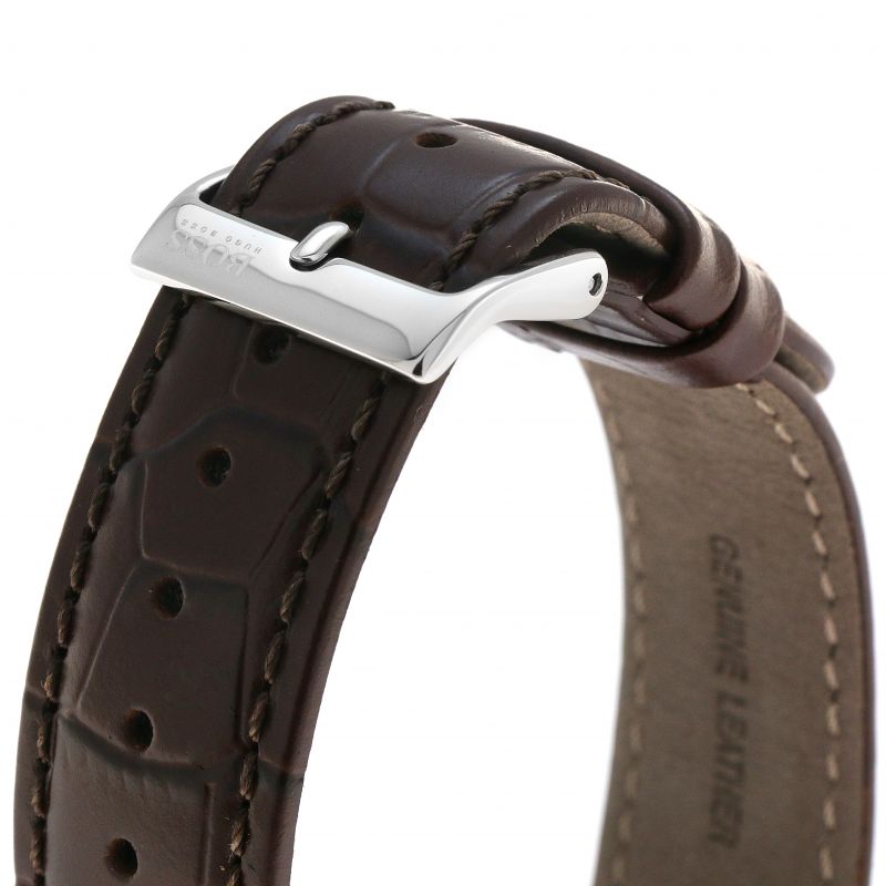 Hugo Boss Corporal Blue Dial Brown Leather Strap Watch for Men - 151363