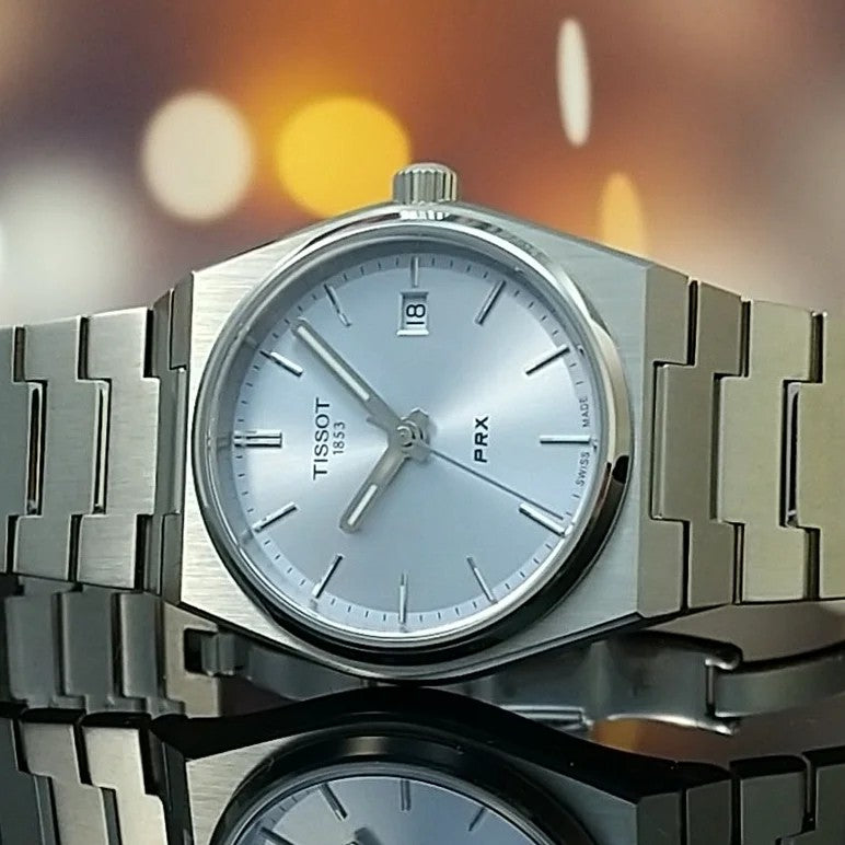 Tissot PRX Light Blue Dial Silver Steel Strap Watch For Women - T137.210.11.351.00