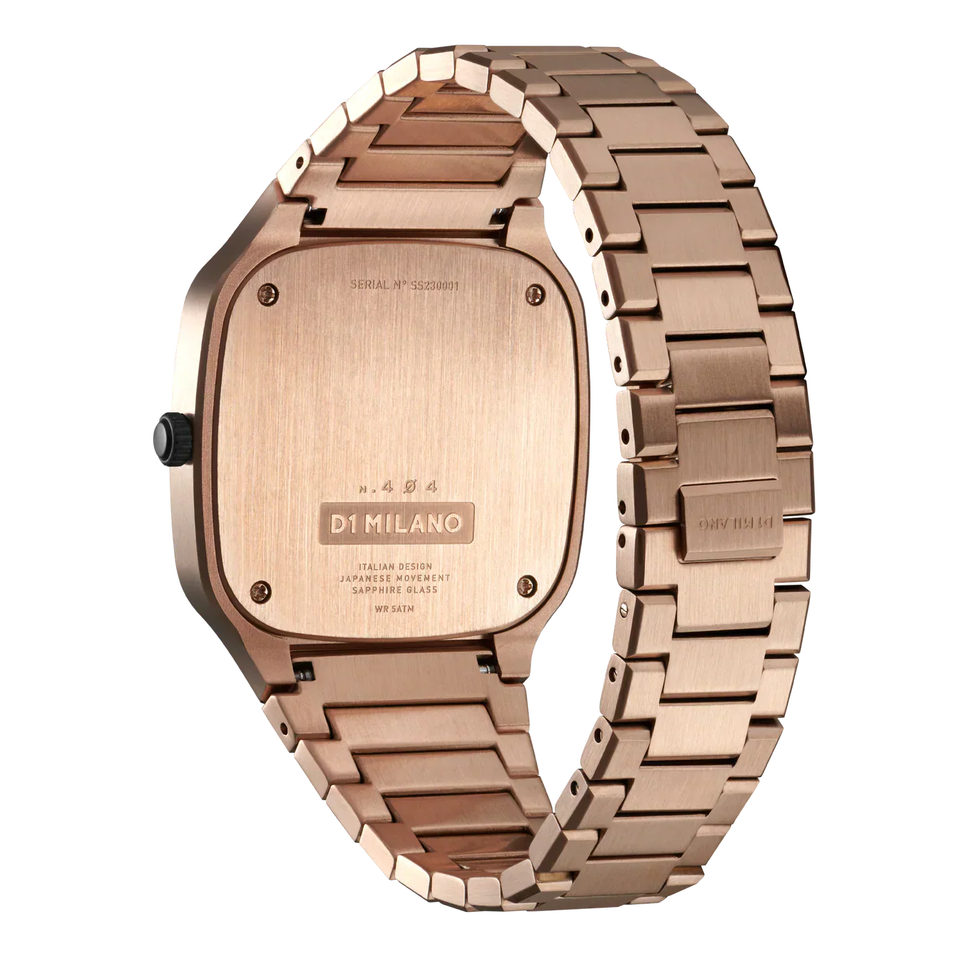 D1 Milano Square Champagne Gold Dial Gold Steel Strap Watch for Unisex - D1-SQBJ04
