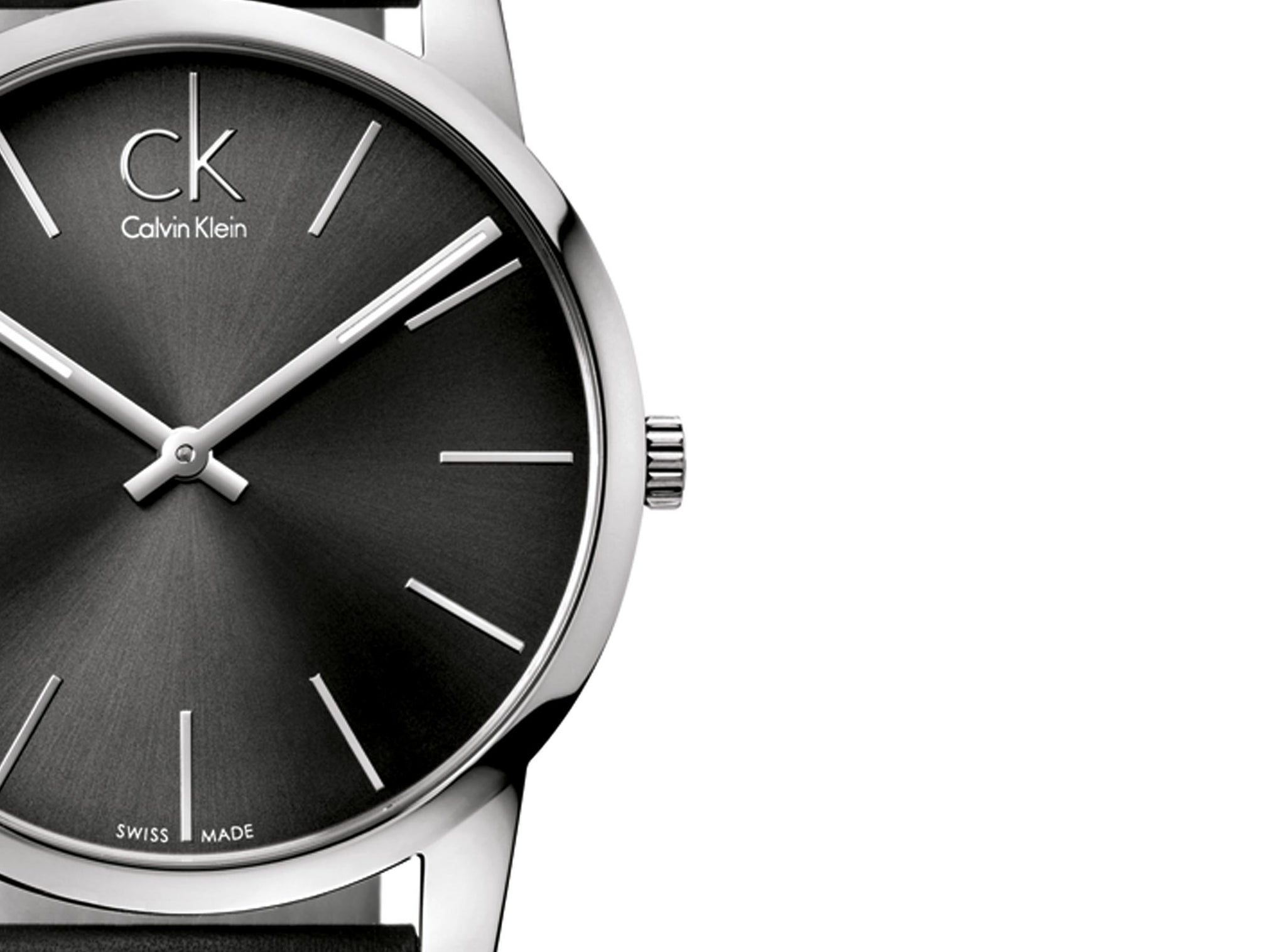 Calvin Klein City Black Dial Black Leather Strap Watch for Men - K2G21107