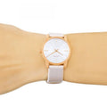 Calvin Klein City Silver Dial White Leather Strap Watch for Women - K2G236X6