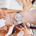 Calvin Klein Accent Silver Dial White Leather Strap Watch for Women - K2Y236K6