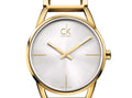 Calvin Klein Stately Silver Dial Gold Steel Strap Watch for Women - K3G23526