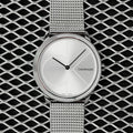 Calvin Klein Minimal Silver Dial Silver Mesh Bracelet Watch for Women - K3M2212Z