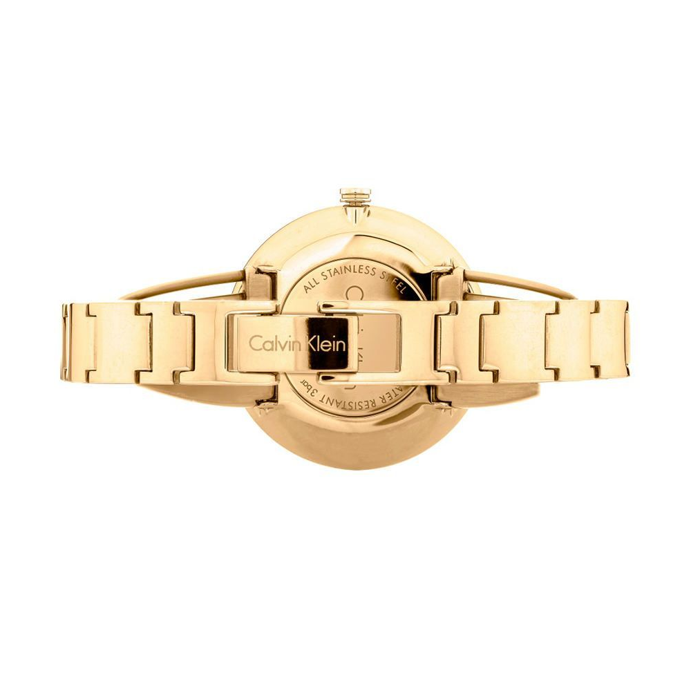 Calvin Klein Drift Silver Dial Gold Steel Strap Watch for Women - K6S2N516