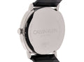 Calvin Klein Posh Silver Dial Black Leather Strap Watch for Men - K8Q311C6