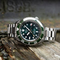 Seiko Prospex GMT Divers Automatic Marine Green Dial Silver Steel Strap Watch For Men - SPB381J1