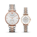 Emporio Armani Retro Silver Dial Two Tone Steel Strap Watch For Men - AR1677