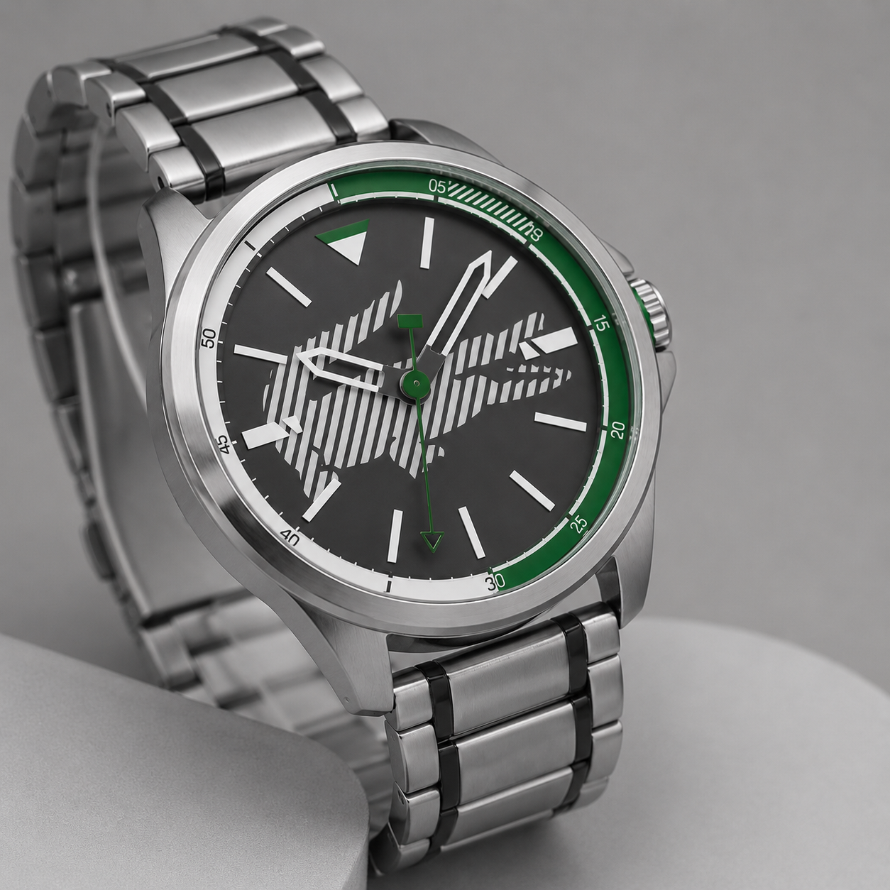 Lacoste Capbreton Gray Dial Two Tone Steel Strap Watch for Men - 2010943
