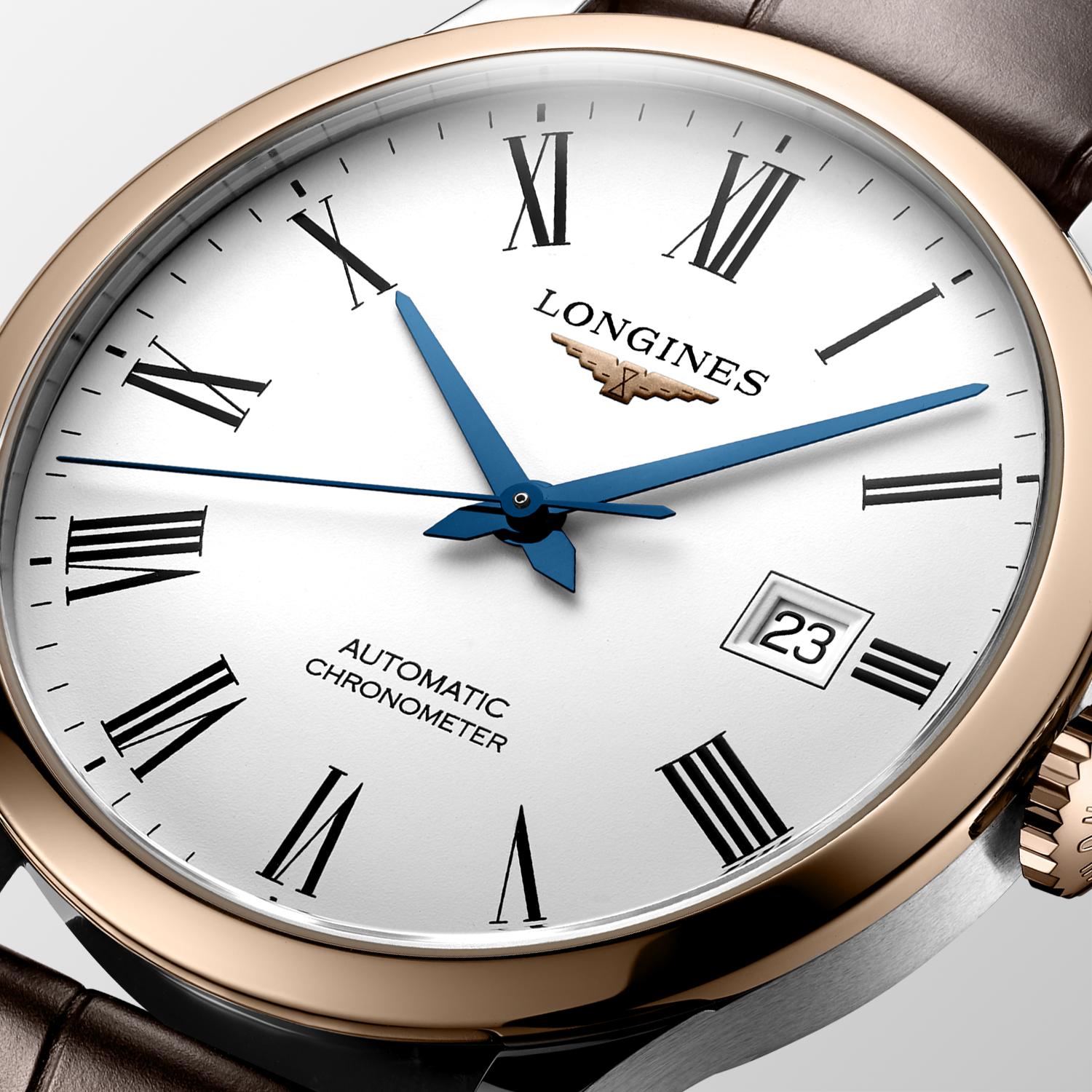 Longines Record Automatic 18K Pink Gold Watch for Men - L2.821.5.11.7