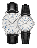 Mido Baroncelli III Automatic Silver Dial Black Leather Strap Watch For Women - M7600.4.21.4