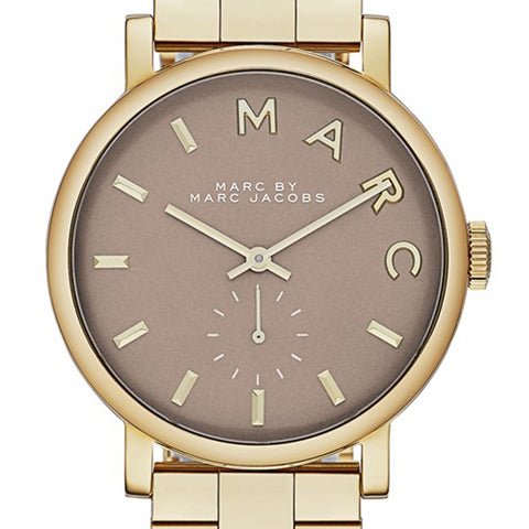 Marc Jacobs Baker Brown Dial Gold Steel Strap Watch for Women - MBM8631