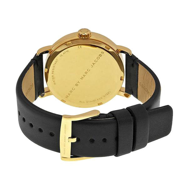 Marc Jacobs Fergus White Dial Black Leather Strap Watch for Men - MBM5081