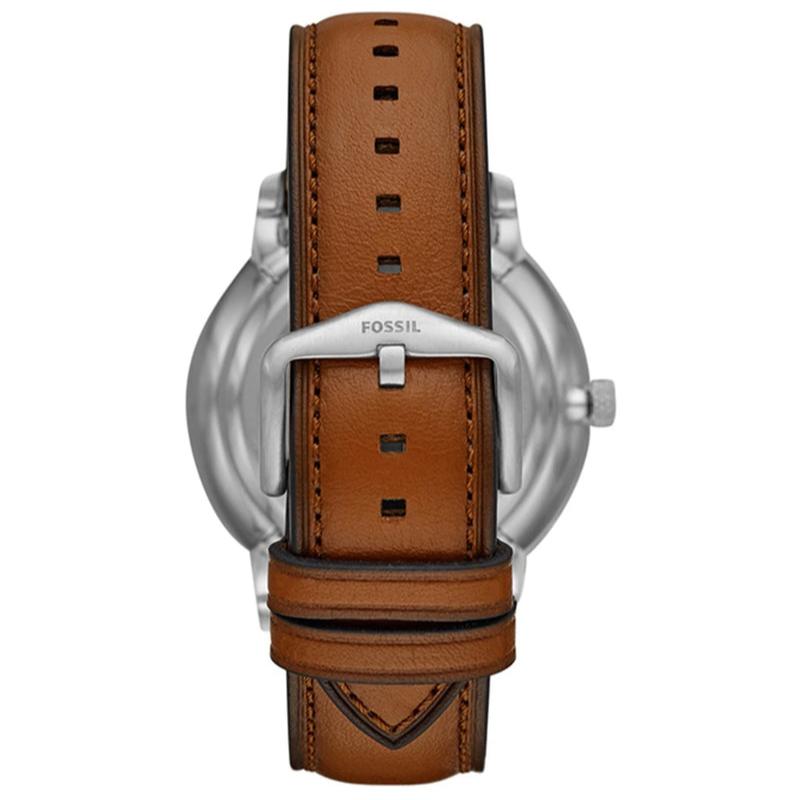 Fossil Neutra Automatic Luggage Skeleton Blue Dial Brown Leather Strap Watch for Men - ME3160