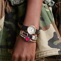 Marc Jacobs Roxy White Dial Black Leather Strap Watch for Women - MJ1537