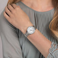Michael Kors Lauryn Mother of Pearl Dial Silver Steel Strap Watch for Women - MK3900
