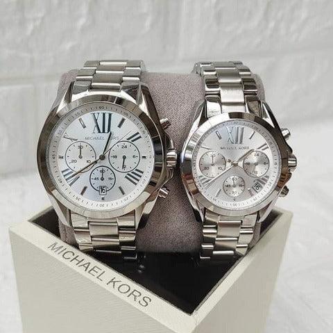 Michael Kors Bradshaw Silver Dial Silver Steel Strap Watch for Men - MK5535