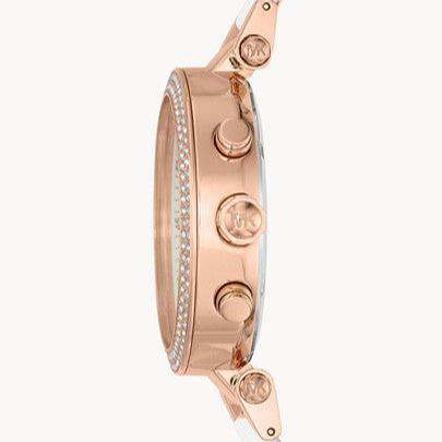 Michael Kors Parker White Dial Two Tone Steel Strap Watch for Women - MK5774