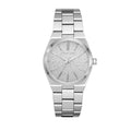 Michael Kors Channing Three Hand Silver Dial Silver Steel Strap Watch For Women - MK6626