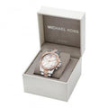 Michael Kors Everest Chronograph Silver Dial Two Tone Steel Strap Watch For Women - MK6975
