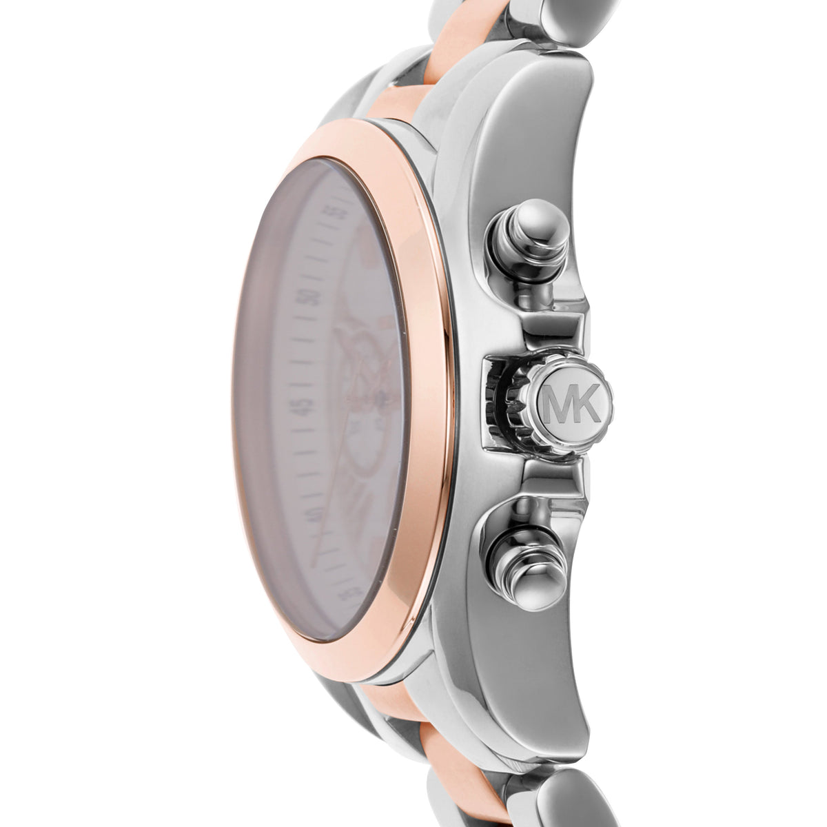 Michael Kors Bradshaw Chronograph White Dial Two Tone Steel Strap Watch For Women - MK7258