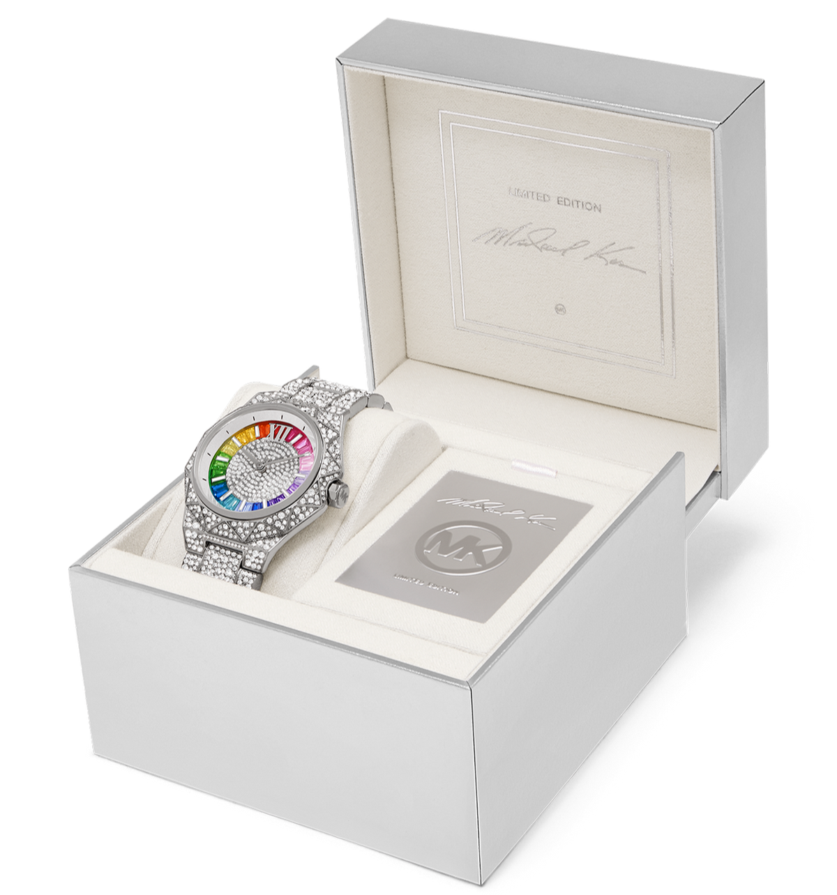 Michael Kors Raquel Three-Hand Crystals Silver Dial Silver Steel Strap Watch For Women - MK7365LE