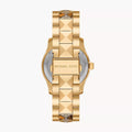 Michael Kors Runway Three Hand Brown Dial Two Tone Steel Strap Watch For Women - MK7389