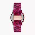 Michael Kors Runway Chronograph Red Dial Red Steel Strap Watch for Women - MK7425