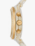 Michael Kors Runway Pavé Chronograph White Dial White Acetate Strap Watch for Women - MK7476