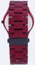 Michael Kors Slim Runway Quartz Black Dial Red Steel Strap Watch for Men - MK8712