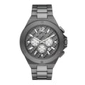 Michael Kors Lennox Chronograph Quartz Grey Dial Grey Steel Strap Watch For Men - MK9102