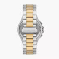 Michael Kors Lennox Pave Crystals Chronograph White Dial Two Tone Steel Strap Watch for Men - MK9150