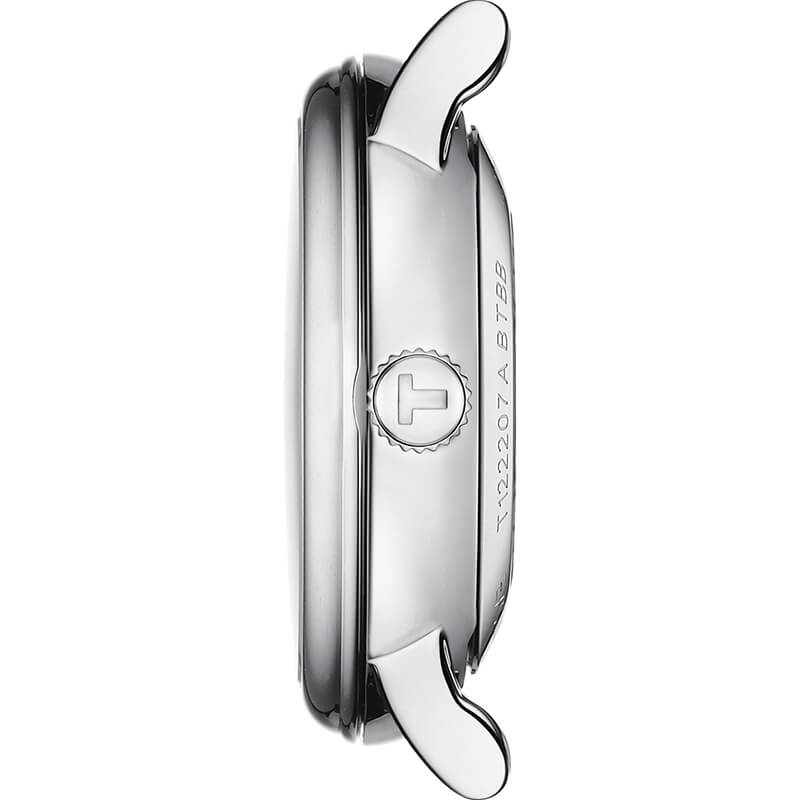 Tissot Carson Premium Lady Born to Be Brace Special Edition Silver Dial Black Leather Strap Watch for Women - T122.207.16.036.00