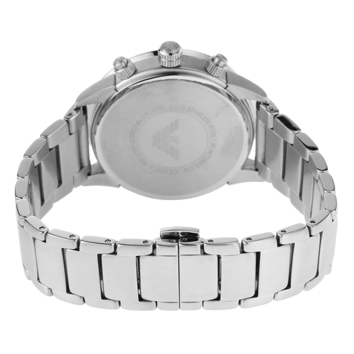 Emporio Armani Mario Chronograph Blue Dial Silver Steel Strap Watch For Men - AR11306