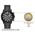 Guess Edge Chronograph Black Dial Black Steel Strap Watch For Men - GW0539G3