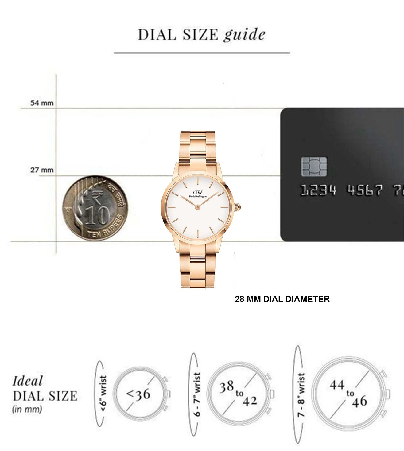 Daniel Wellington Iconic Link White Dial Rose Gold Steel Strap Watch for Women - DW00100213