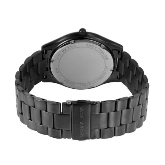 Michael Kors Slim Runway Quartz Black Dial Grey Steel Strap Watch For Men - MK1044