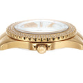 Michael Kors Everest Three Hand Mother of Pearl White Dial Gold Steel Strap Watch For Women - MK7401