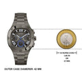 Guess Headliner Quartz Black Dial Grey Steel Strap Watch For Men - GW0572G5