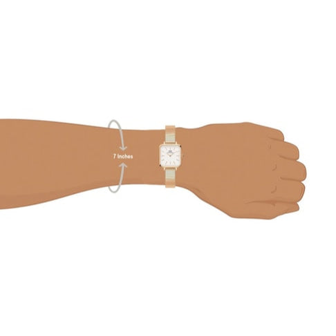 Daniel Wellington Quadro Studio White Dial Rose Gold Mesh Strap Watch For Women - DW00100517