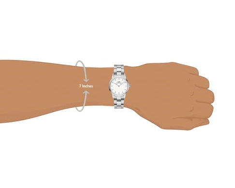 Daniel Wellington Iconic Link White Dial Silver Steel Strap Watch For Women - DW00100207