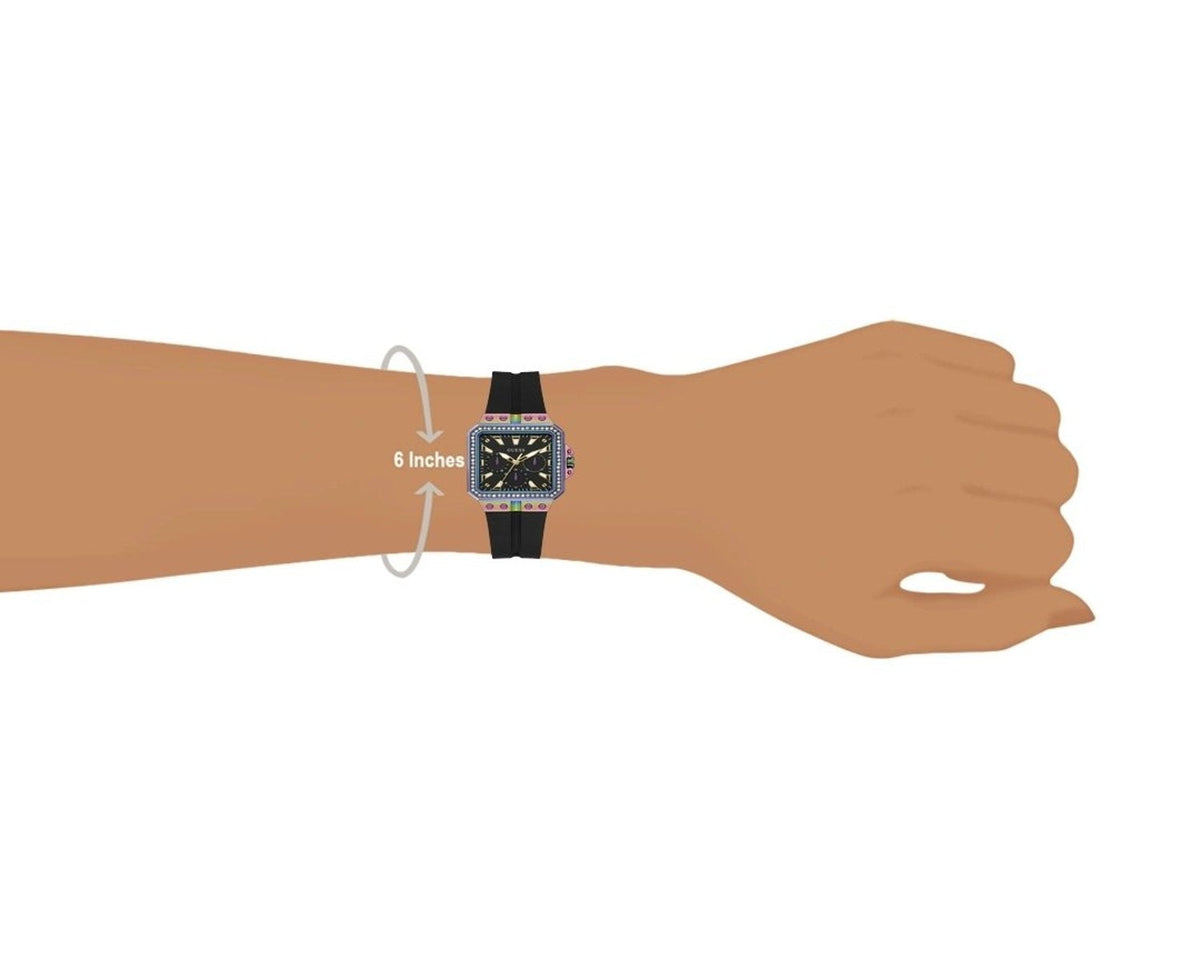 Guess Libra Black Dial Black Silicone Strap Watch For Women - GW0618L3
