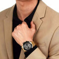 Maserati Traguardo Skeleton Black Dial Gold Steel Strap Watch For Men - R8873612058