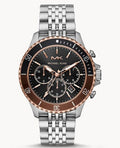 Michael Kors Bayville Chronograph Black Dial Silver Steel Strap Watch For Men - MK8725