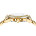 Michael Kors Camille Chronograph White Dial Gold Steel Strap Watch For Women - MK6994