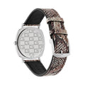 Gucci Grip Vintage Blue Dial Snakeskin Brown Leather Strap Watch for Women - YA152401