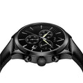 Hugo Boss Grand Prix Black Dial Black Leather Strap Watch for Men - 1513474