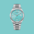 Citizen Tsuyosa Automatic Turquoise Dial Silver Steel Strap Watch For Men - NJ0151-88M