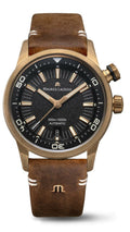 Maurice Lacroix Pontos S Diver Automatic Black Dial Brown Leather Strap Watch For Men - PT6248-BRZ01-330-2